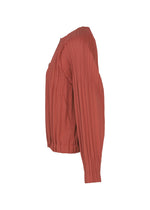 A detail shot of the PLEATS PLEASE ISSEY MIYAKE SMOOTH COAT coat.