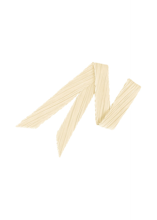A product shot of the PLEATS PLEASE ISSEY MIYAKE SKINNY SCARF stole in white.