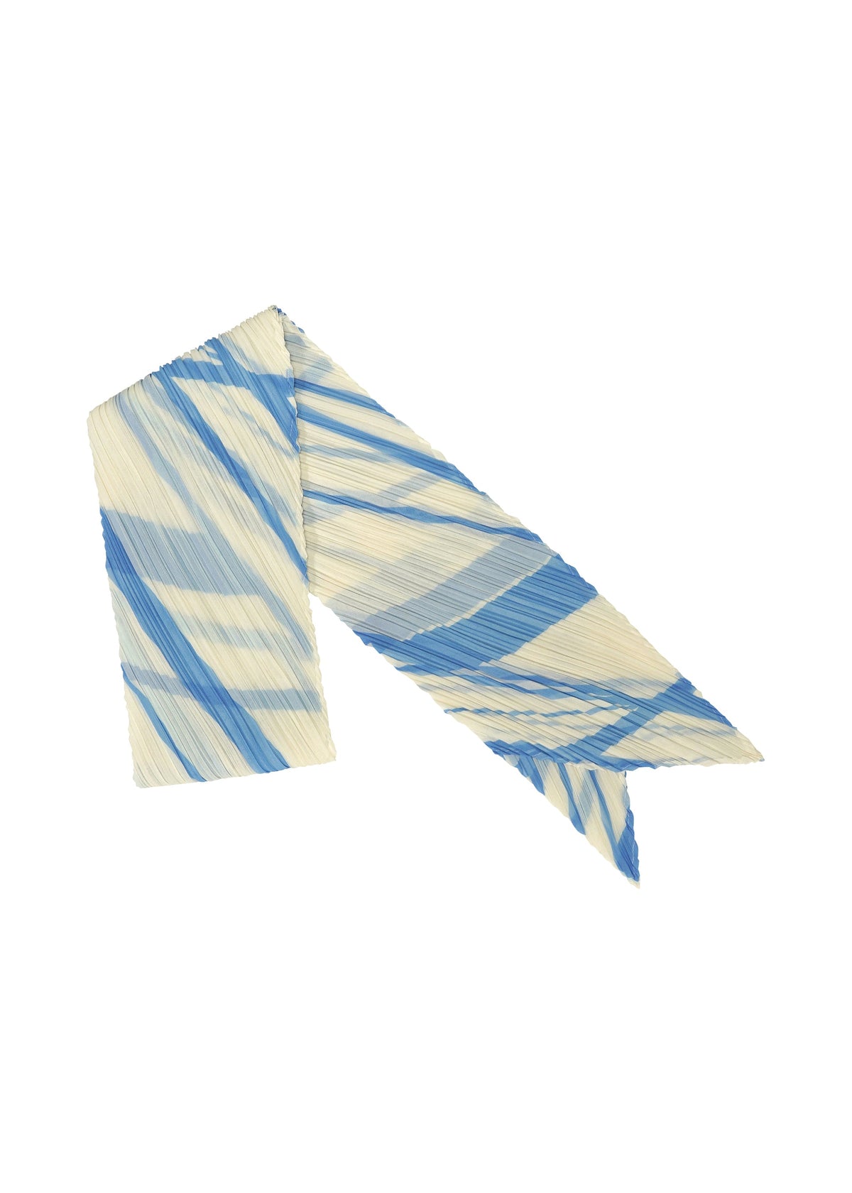 A product shot of the PLEATS PLEASE ISSEY MIYAKE FOLD LINE SCARF stole in off white.