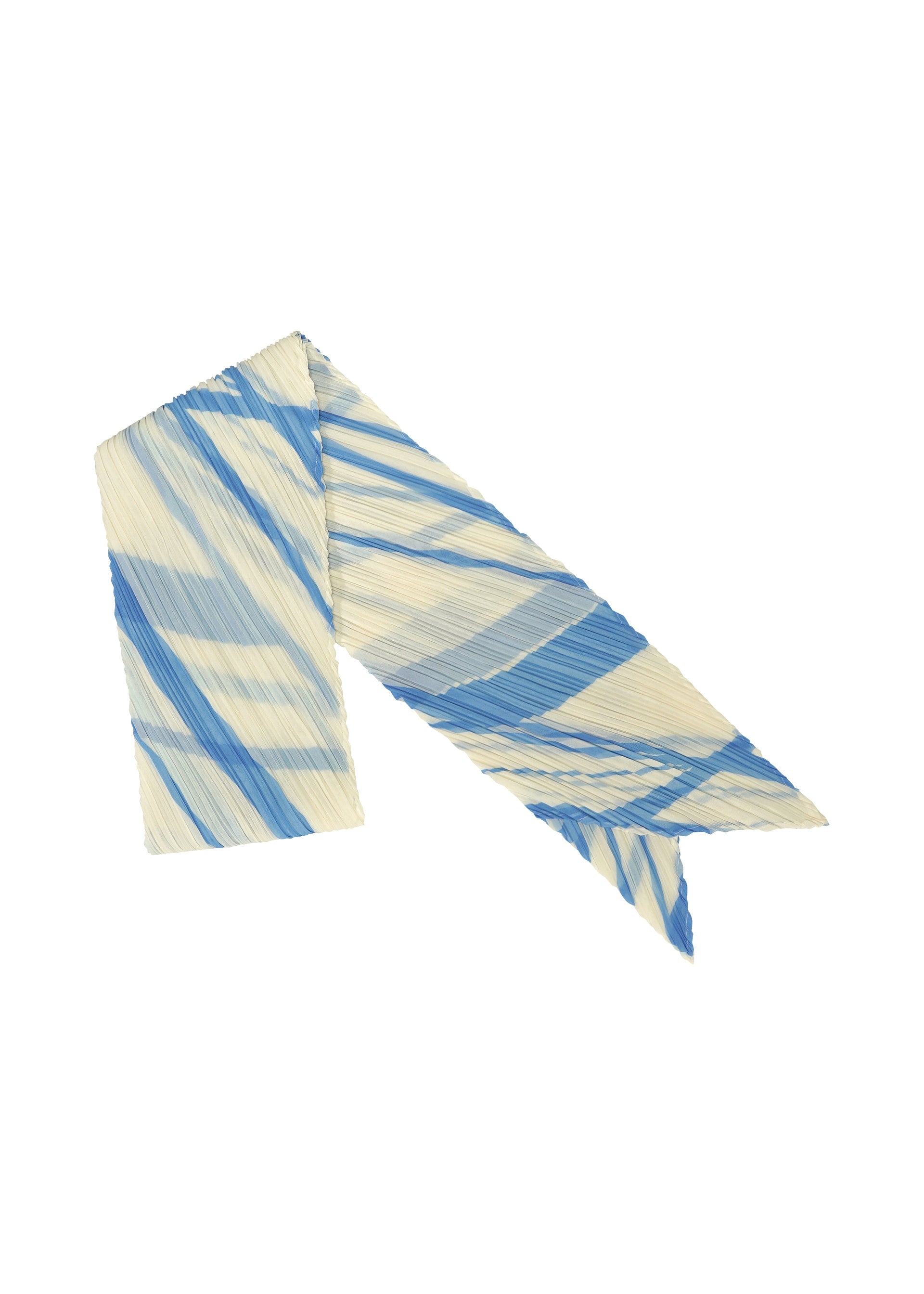 A product shot of the PLEATS PLEASE ISSEY MIYAKE FOLD LINE SCARF stole in off white.