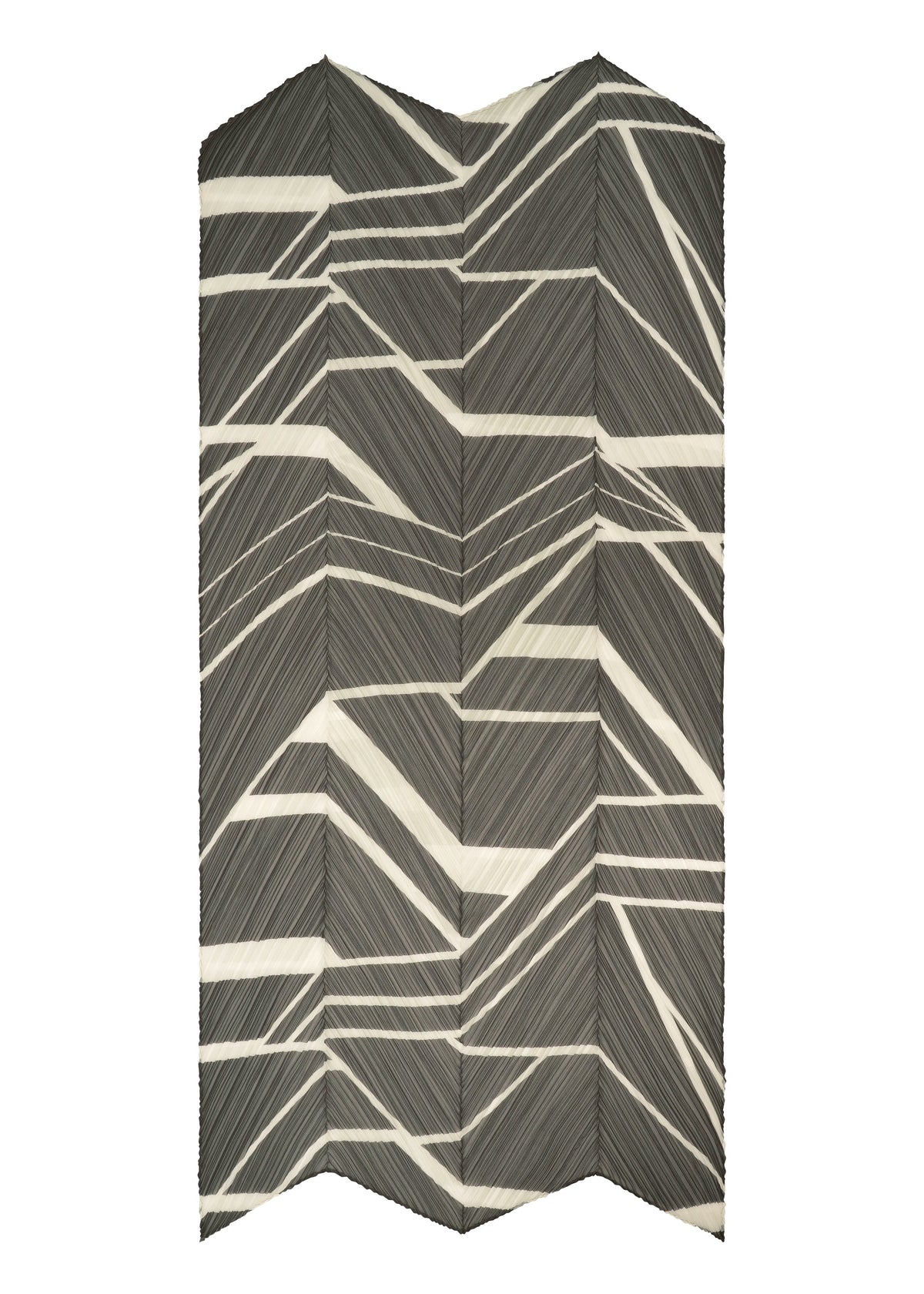 A detail shot of the PLEATS PLEASE ISSEY MIYAKE FOLD LINE SCARF stole.