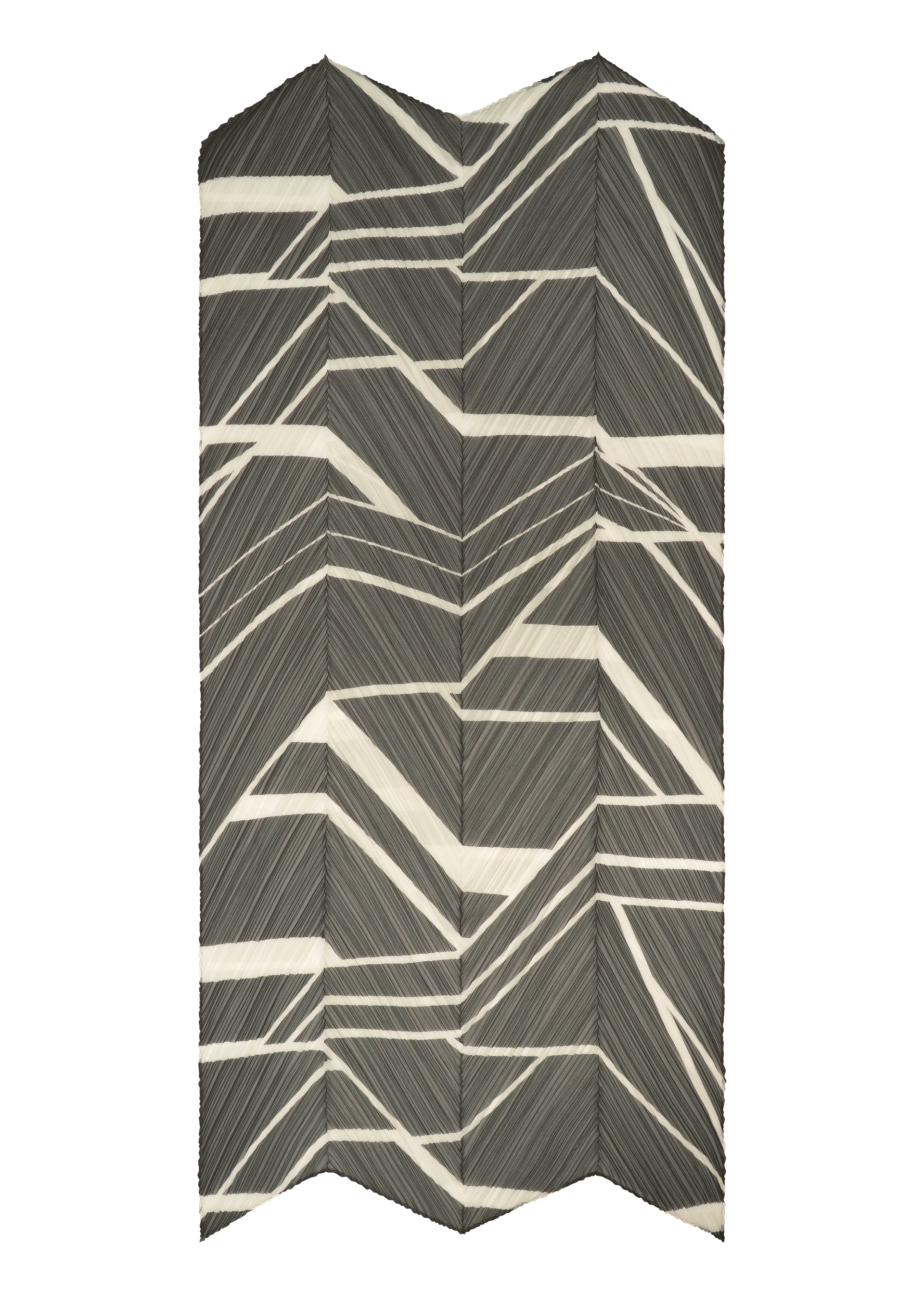 A detail shot of the PLEATS PLEASE ISSEY MIYAKE FOLD LINE SCARF stole.