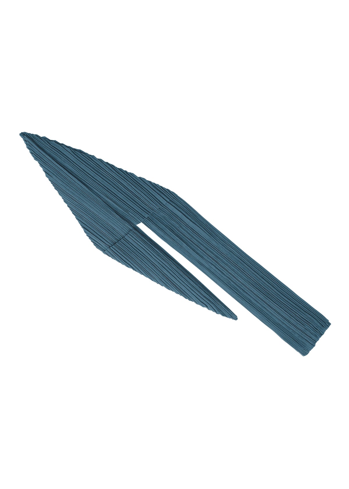 A product shot of the PLEATS PLEASE ISSEY MIYAKE FOLD HOOD SCARF stole in cerulean blue.
