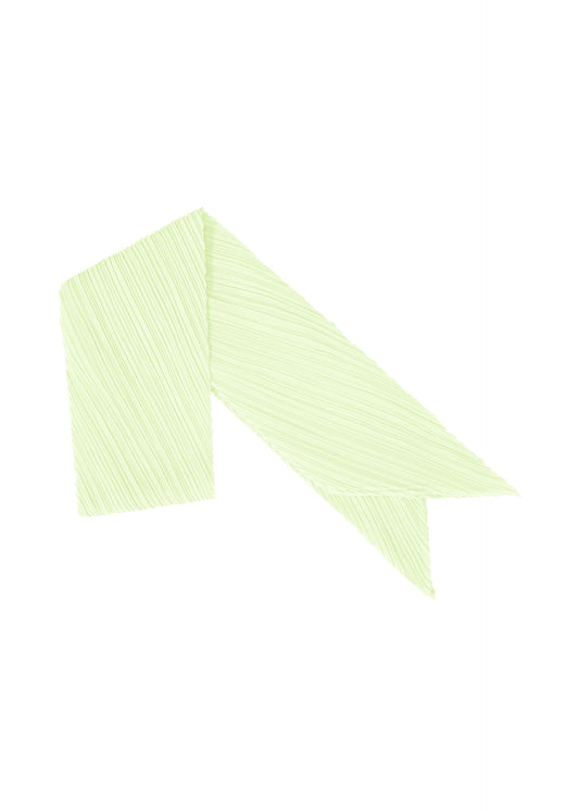 A product shot of the PLEATS PLEASE ISSEY MIYAKE MONTHLY SCARF SEPTEMBER stole in pastel green.