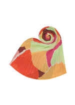 A detail shot of the PLEATS PLEASE ISSEY MIYAKE SURPRISE! MADAME-T stole.
