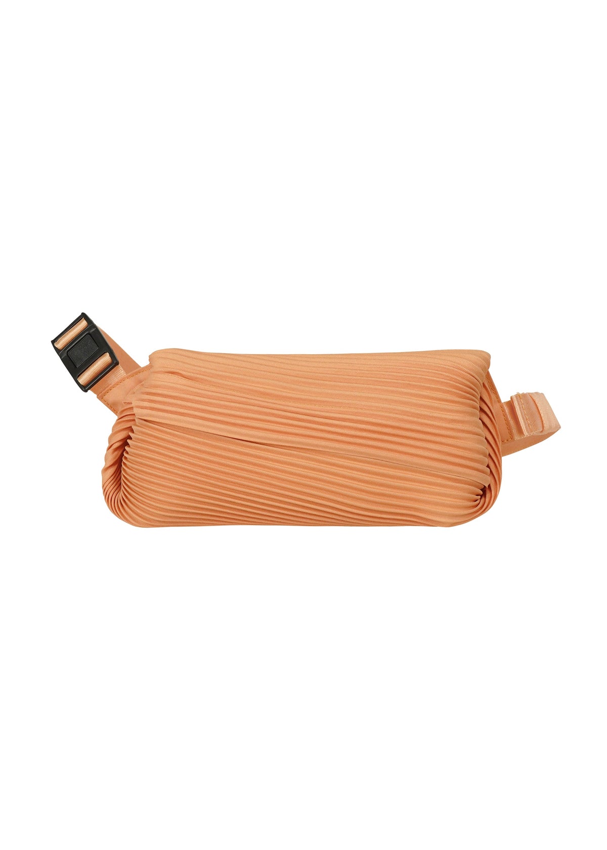 A product shot of the PLEATS PLEASE ISSEY MIYAKE BIAS PLEATS WAIST BAG bag in pale orange.