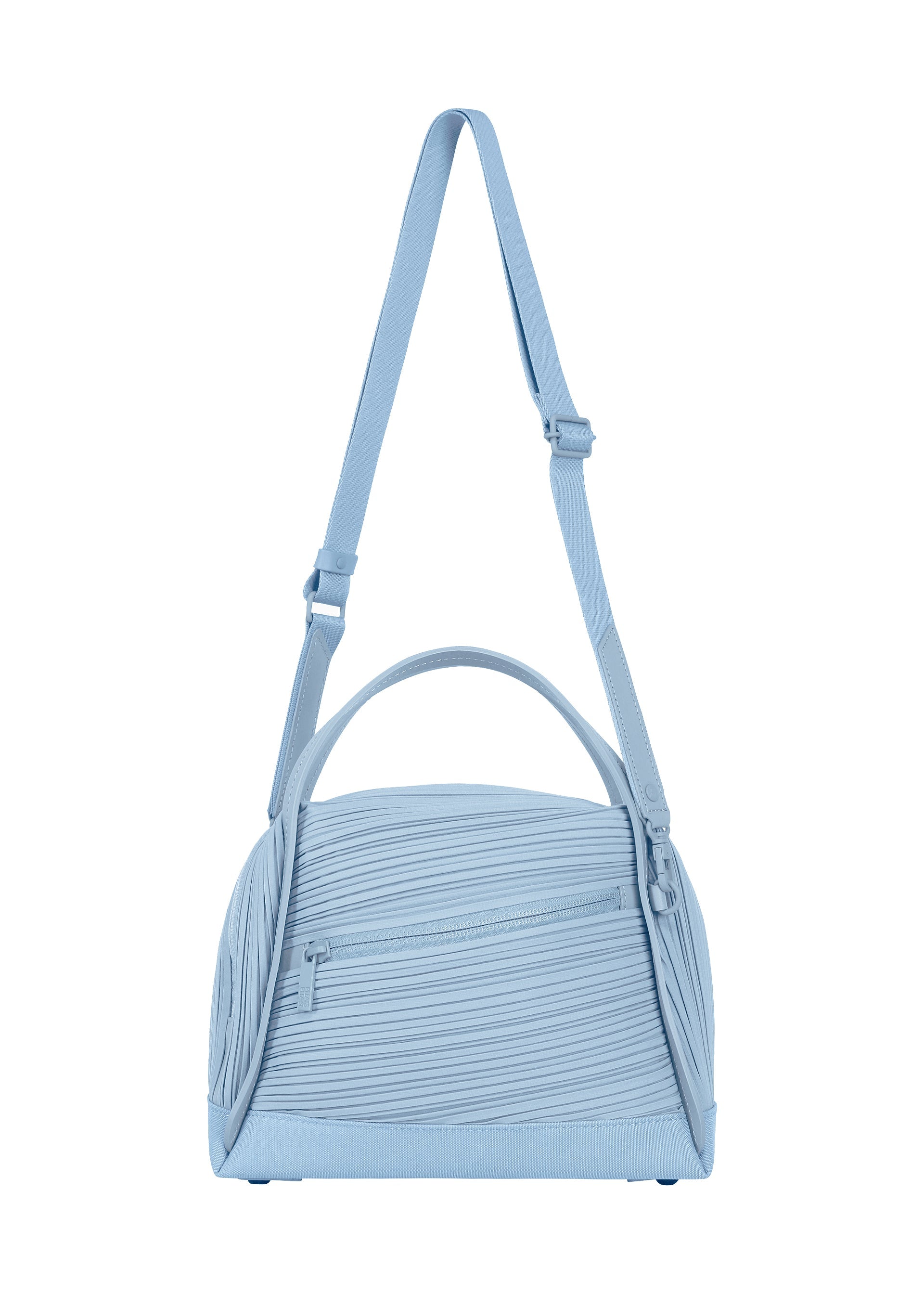 A product shot of the PLEATS PLEASE ISSEY MIYAKE BIAS PLEATS BAG shoulder bag in light blue.