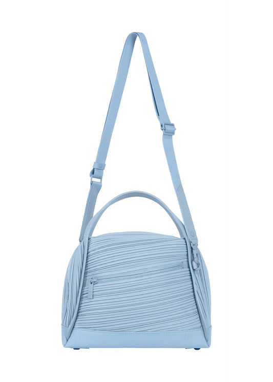 A product shot of the PLEATS PLEASE ISSEY MIYAKE BIAS PLEATS BAG shoulder bag in light blue.