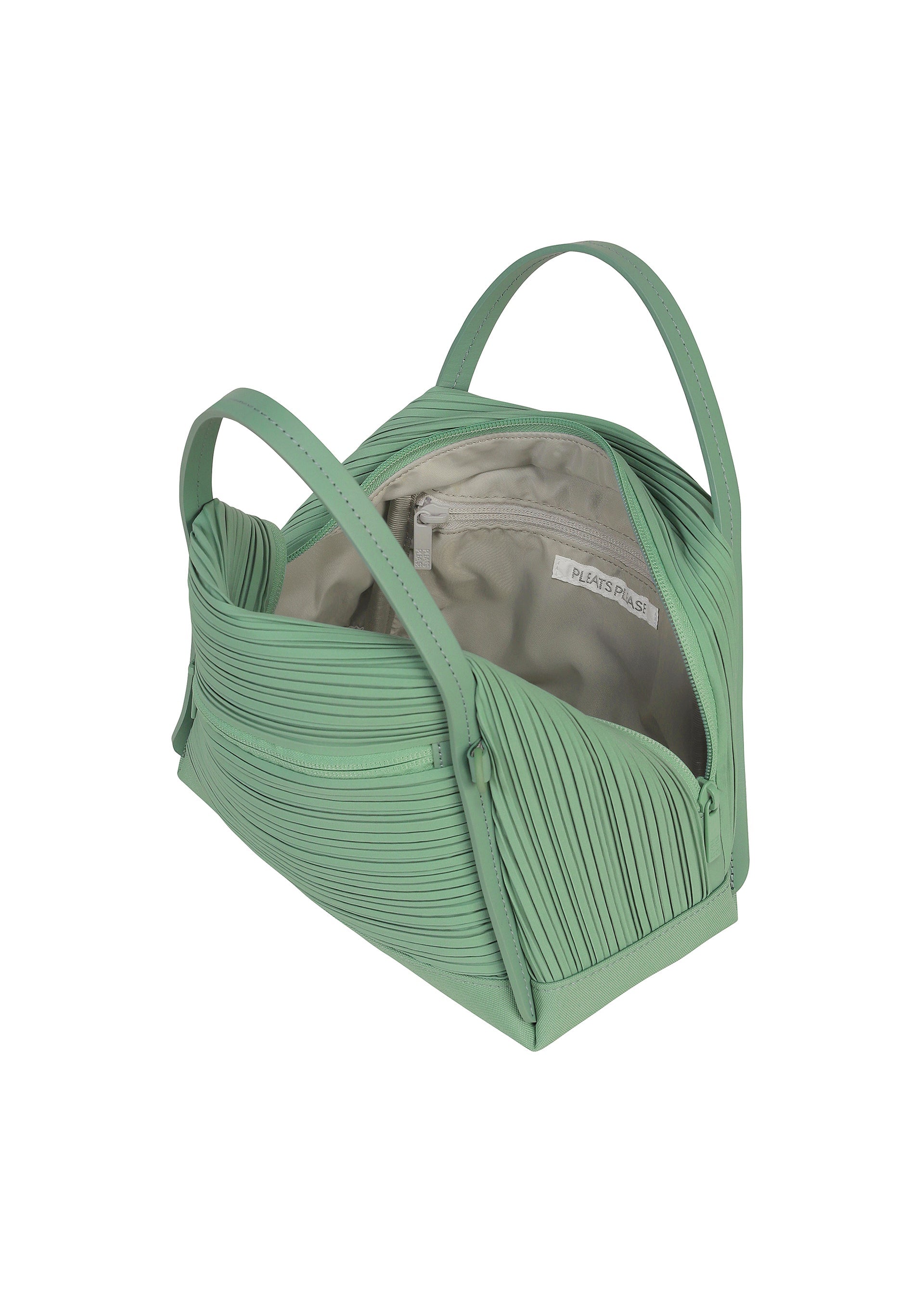 A detail shot of the PLEATS PLEASE ISSEY MIYAKE BIAS PLEATS BAG shoulder bag.