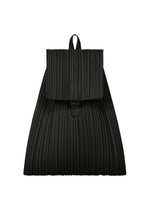 A product shot of the PLEATS PLEASE ISSEY MIYAKE PLEATS KNAPSACK backpack in black.